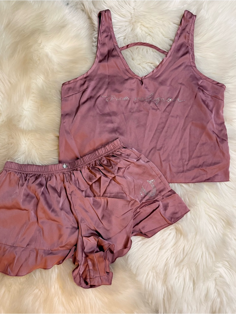 True Religion Satin Pajama Set - Mauve Pink